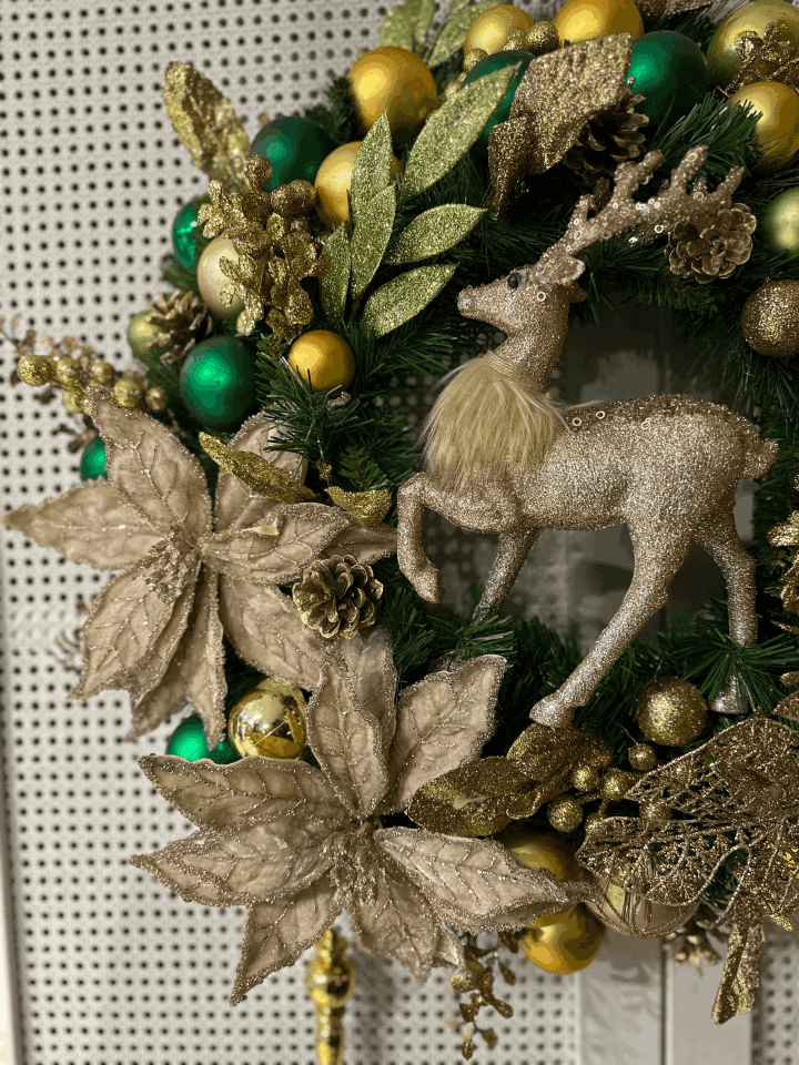 Lüks Koyu Yeşil ve Altın Kapı Süsü